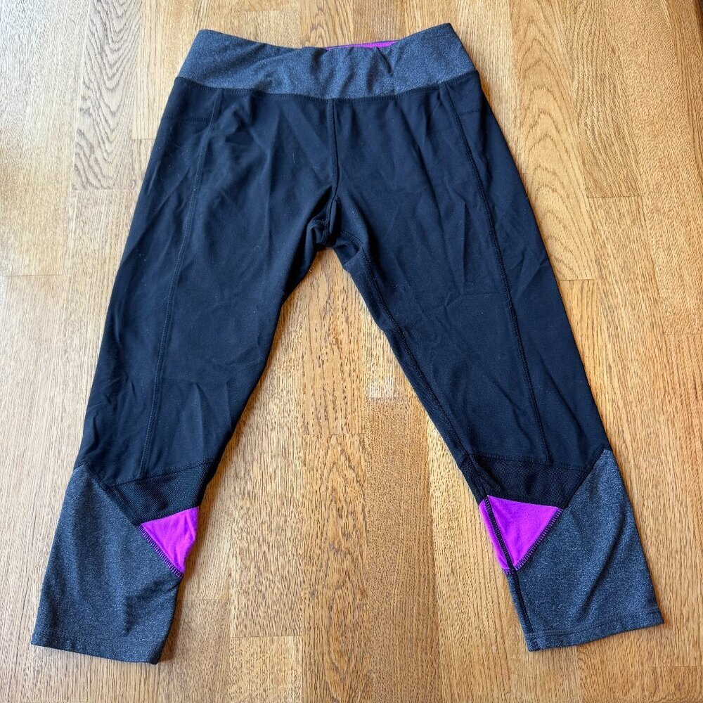 Kyodan Black Colorblock Cropped Leggings Size Petite/Small